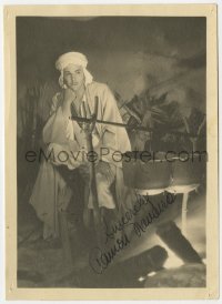 7s775 RAMON NOVARRO signed 5x7 fan photo 1930s great portrait by campfire with secretarial signature
