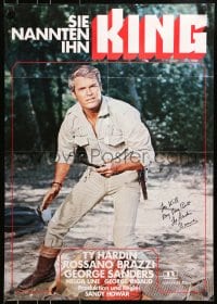 7s327 ONE STEP TO HELL signed German 1967 by Ty Hardin, who seeks hidden treasure!