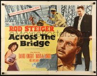 7s053 ACROSS THE BRIDGE signed 1/2sh 1958 by director Ken Annakin, Graham Greene's suspense story!