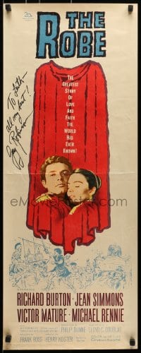 7s047 ROBE signed insert R1963 by Jay Robinson, who played Caligula in the movie!