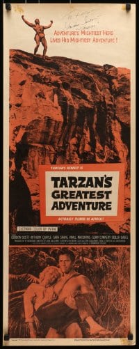 7s051 TARZAN'S GREATEST ADVENTURE signed insert 1959 by Gordon Scott, in his mightiest adventure!