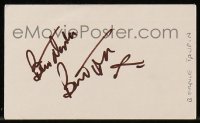 7s154 BERNIE TAUPIN signed 3x5 index card 1970s with Captain Fantastic & Brown Dirt Cowboy album!