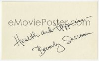 7s803 BEVERLY ADAMS signed 3x5 index card 1970s she signed her married name Beverly Sassoon!