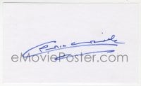 7s265 CLAUDIA CARDINALE signed 3x5 index card 1980s w/ 1969 LC from Once Upon a Time in the West!