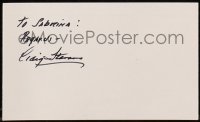 7s160 CRAIG STEVENS signed 3x5 index card 1980s includes a 1959 Music From Peter Gunn record!