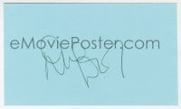 7s266 DIANA DORS signed 3x5 index card 1970s w/ 1956 title card from A Kid for Two Farthings!