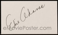 7s162 EDIE ADAMS signed 3x5 index card 1980s includes a 1964 Behind Those Swingin' Doors record!
