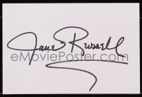7s164 JANE RUSSELL signed 4x6 index card 1980s includes a 1954 French Line soundtrack record!