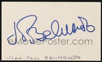 7s209 JEAN-PAUL BELMONDO signed 3x5 index card 1960s includes a half-sheet from That Man From Rio!