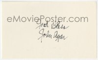 7s812 JOHN AGAR signed 3x5 index card 1980s it can be framed & displayed with a repro still!