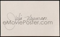 7s166 JULIE NEWMAR signed 3x5 index card 1980s includes a 1956 8 Top Hits record!