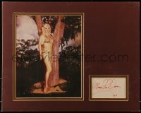 7s206 MAMIE VAN DOREN signed 3x5 index card in 16x20 display 1950s ready to hang on the wall!