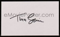 7s175 TINA LOUISE signed 3x5 index card 1980s includes a 1957 It's Time for Tina record!
