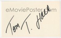 7s824 TOM T. HALL signed 3x5 index card 1970s it can be framed & displayed with a repro still!