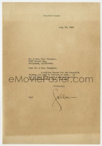7s678 COLLEEN MOORE signed letter 1925 on her stationery thanking couple for sending her flowers!