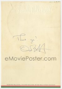 7s689 OLIVIA DE HAVILLAND signed letter 1985 thank you note on Beverly Hills Hotel stationery!