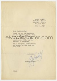 7s694 ROBERT GOULET signed letter 1962 filling out a questionnaire for a fan & thanking him!