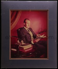 7s204 CHARLTON HESTON signed matted 11x14 color REPRO 1970s great seated portrait reading a book!