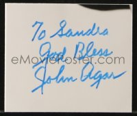 7s241 JOHN AGAR signed 2x3 cut photo 1980s includes a Belgian poster for The Golden Mistress!