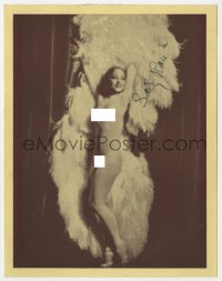 7s746 SALLY RAND signed 6x7 autograph card 1939 sexy fan dancer at The Music Box in San Francisco!