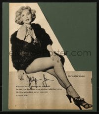 7s270 ZSA ZSA GABOR signed cut magazine page 1950s includes 7 lobby cards from Queen of Outer Space!