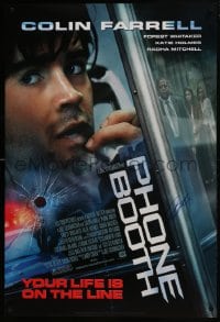 7s029 PHONE BOOTH signed style A DS 1sh 2003 by Colin Farrell, directed by Joel Schumacher!