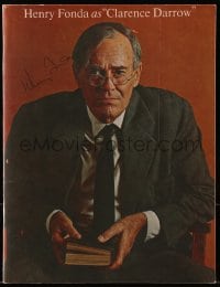 7s321 HENRY FONDA signed souvenir program book 1974 when he was Clarence Darrow on stage!