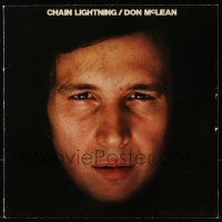 7s188 DON MCLEAN signed 33 1/3 RPM record 1978 on the cover of his Chain Lightning album!