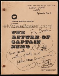 7s322 BURGESS MEREDITH signed TV script September 1977, screenplay for The Return of Captain Nemo!
