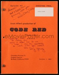 7s323 DEY YOUNG signed TV script October 1, 1981, screenplay for Code Red episode Dark Fire!