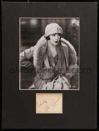 7s111 BEBE DANIELS signed 3x4 cut album page in 12x16 display 1930s ready to hang on the wall!