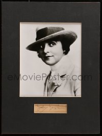7s108 BEVERLY BAYNE signed 2x5 postcard in 12x16 display 1930s ready to hang on the wall!