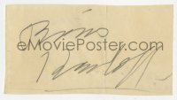 7s783 BORIS KARLOFF signed 2x4 cut album page 1930s it can be framed & displayed with a repro still!