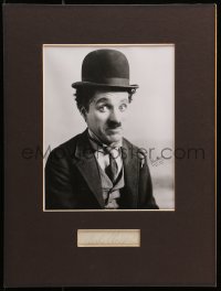 7s113 CHARLIE CHAPLIN signed 5x6 cut album page in 12x16 display 1941 ready to hang on the wall!