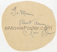 7s787 CLARA BOW signed 4x4 cut album page 1920s it can be framed & displayed with a repro still!