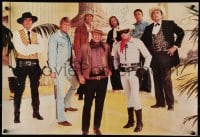 7s072 DAVID CARRADINE signed 15x22 special poster 1980s with John Wayne & famous western TV stars!