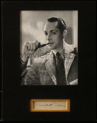 7s203 FRANCHOT TONE signed 1x4 cut album page in 11x14 display 1930s ready to frame & display!