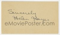 7s791 HELEN HAYES signed 2x4 cut card 1950s it can be framed & displayed with a repro still!