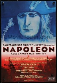 7s068 NAPOLEON signed 11x16 film festival poster R2012 by Kevin Brownlow, who restored the movie!