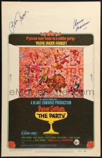 7s238 PARTY signed WC 1968 by BOTH Blake Edwards AND composer Henry Mancini, great Jack Davis art!