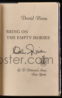 7s084 DAVID NIVEN signed hardcover book 1975 his autobiography Bring on the Empty Horses!