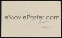 7s225 TONY RANDALL signed 3x5 index card 1992 includes a 1960 window card from Let's Make Love!