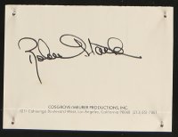 7s218 ROBERT STACK signed 4x6 cut page 1980s includes an Italian locandina from The Scarface Mob!