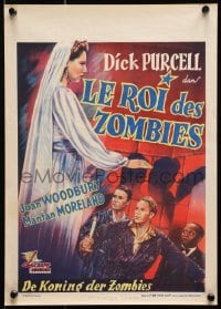 7t392 KING OF THE ZOMBIES Belgian 1940s couple crash lands & finds mad doctor using undead in WWII!
