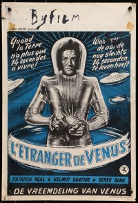 7t427 STRANGER FROM VENUS Belgian 1954 Patricia Neal, Helmut Dantine, cool UFO artwork, rare!