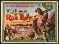 7t074 ROB ROY British quad 1954 Disney, art of Richard Todd as The Scottish Highland Rogue!