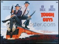 7t079 TOUGH GUYS British quad 1986 great artwork of partners in crime Burt Lancaster & Kirk Douglas!