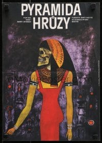 7t146 YOUNG SHERLOCK HOLMES Czech 12x17 1985 Spielberg, Tomanek art of skull-headed Egyptian woman!