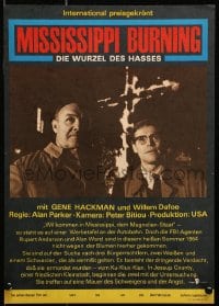 7t560 MISSISSIPPI BURNING East German 11x16 1989 great image of Gene Hackman & Willem Dafoe!