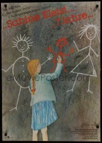 7t630 SABINE KLEIST, AGED SEVEN East German 23x32 1982 Sabine Kleist, child drawing on board!
